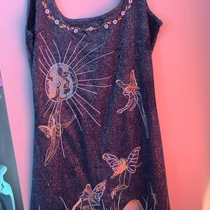 Embroidered Blue Mini Dress